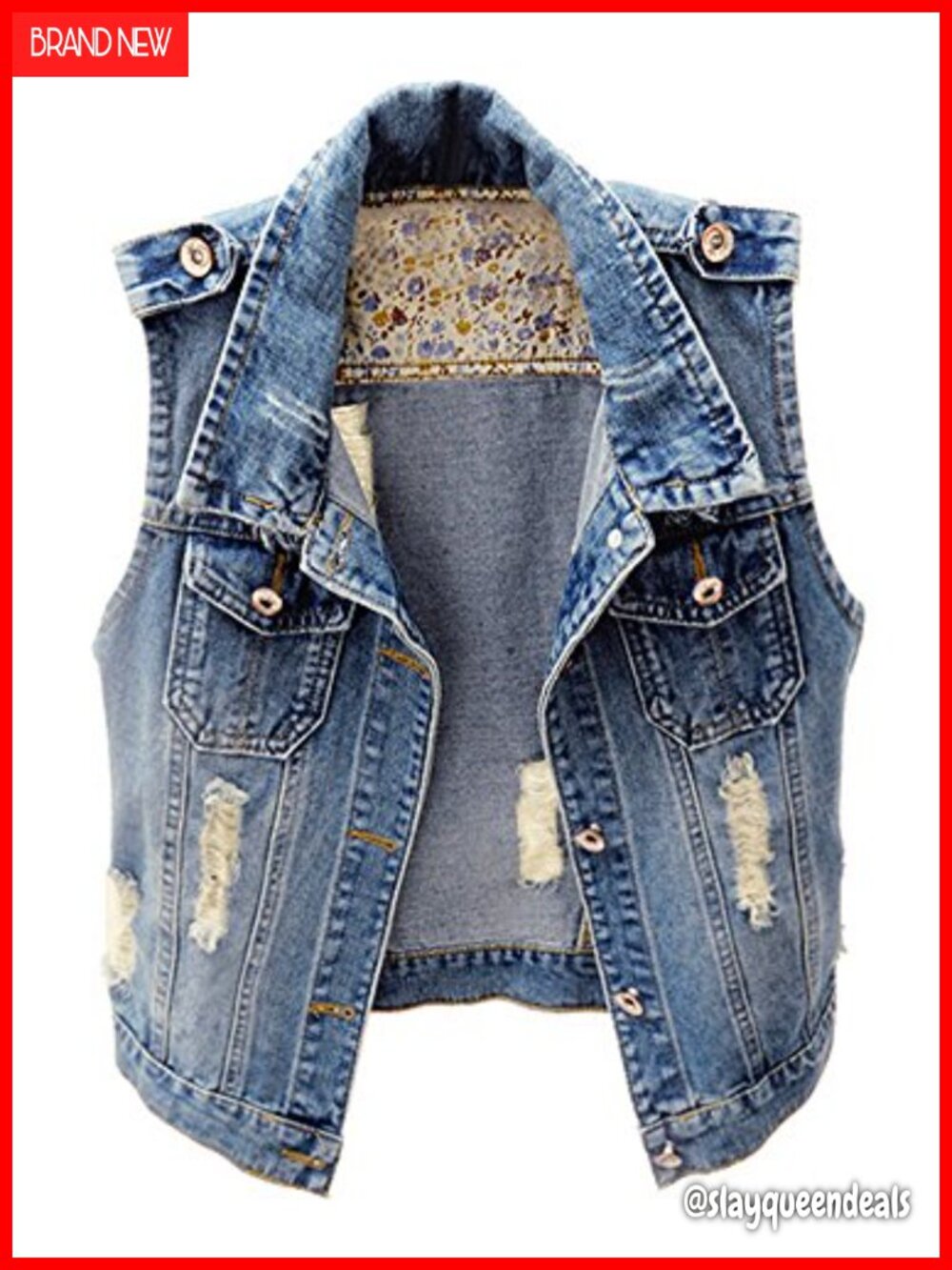 Womens Denim Vest Button Down Sleeveless Jean Vest Relaxed Fit